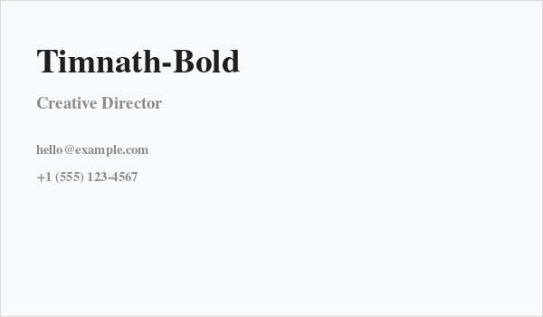 Timnath-Bold Business Card