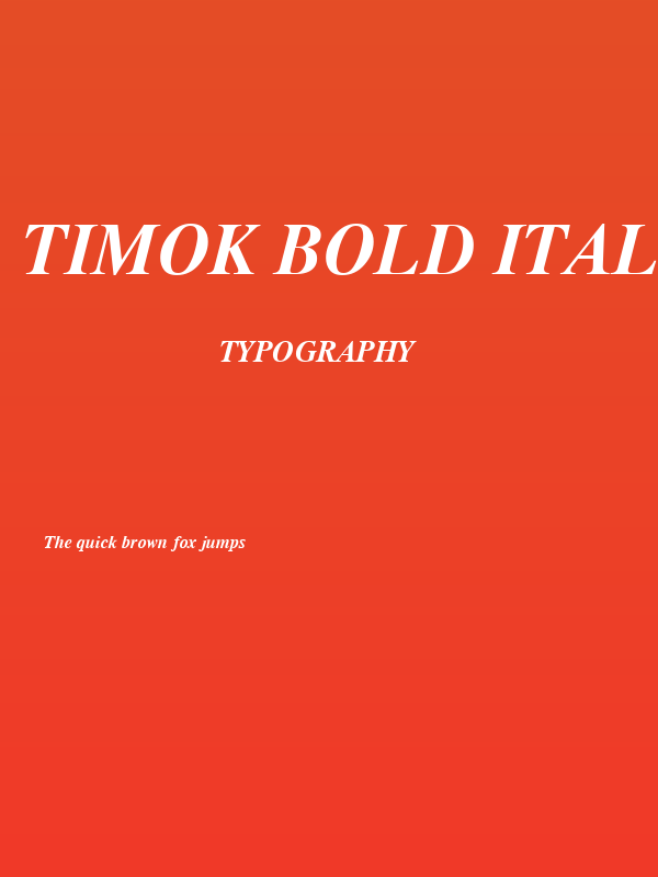 Timok Bold Italic Poster