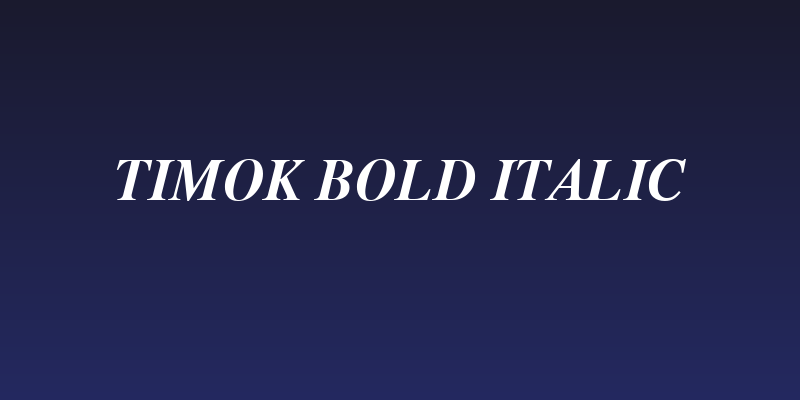 Timok Bold Italic Social Header