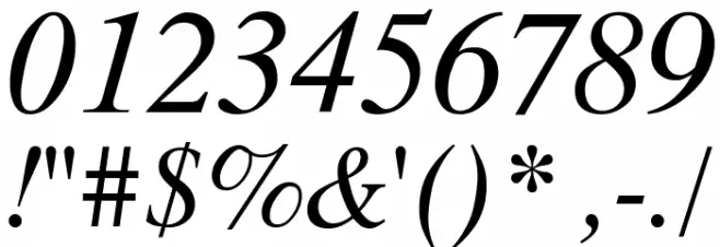 Timok Italic Font OTHER CHARS