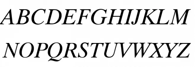 Timok Italic फ़ॉन्ट अपरकेस