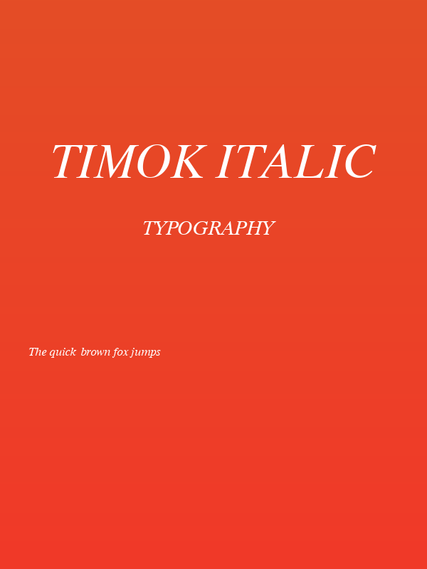 Timok Italic Poster