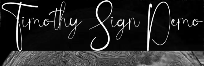 Timothy Sign Demo Font examples