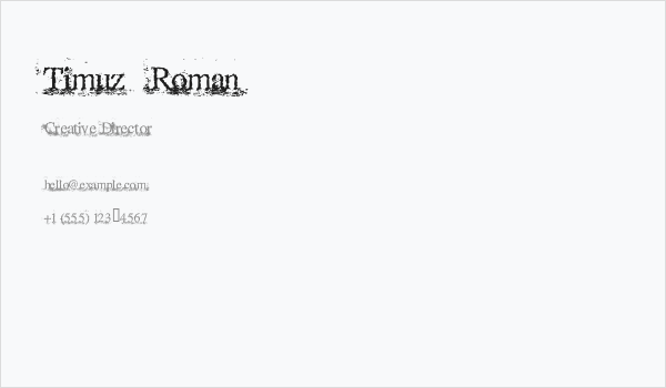Timuz  Roman Business Card
