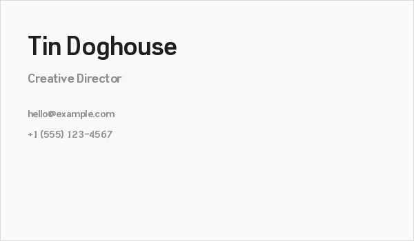 Tin Doghouse Business Card