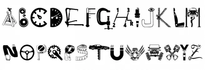 TinChariot Schriftart Groß