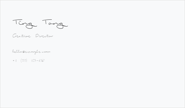 Ting Tong Business Card