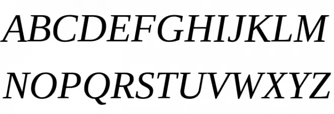 Tinos Italic Caratteri MAIUSCOLE