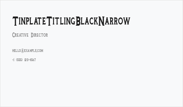 TinplateTitlingBlackNarrow Business Card