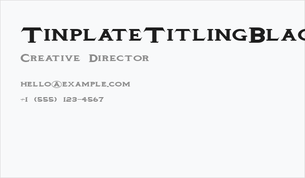 TinplateTitlingBlackWide Business Card
