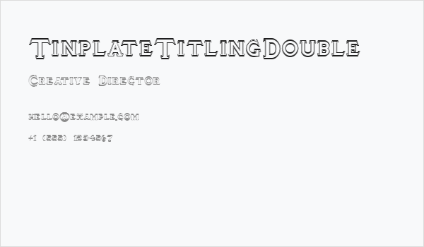 TinplateTitlingDouble Business Card