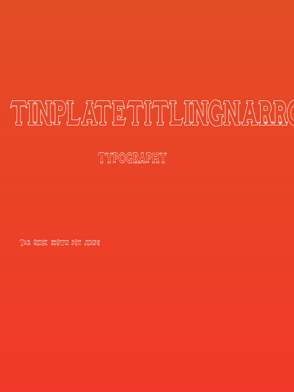 TinplateTitlingNarrow Poster