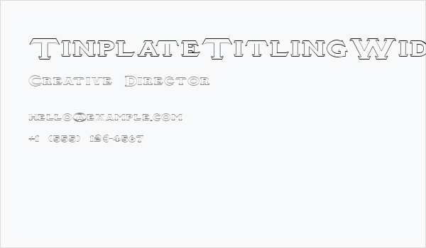 TinplateTitlingWide Business Card