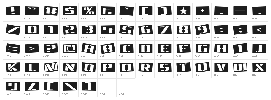 Tinsnips Character Map