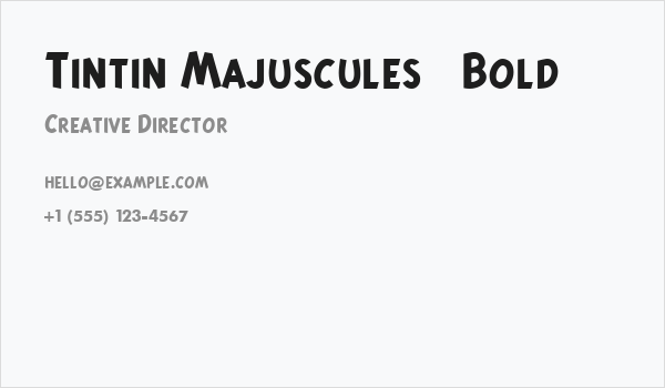 Tintin Majuscules   Bold Business Card