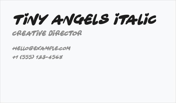 Tiny Angels Italic Business Card