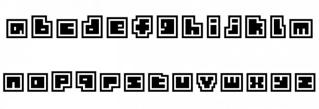 Tiny Box CollageBitA12 Schriftart Kleinbuchstaben