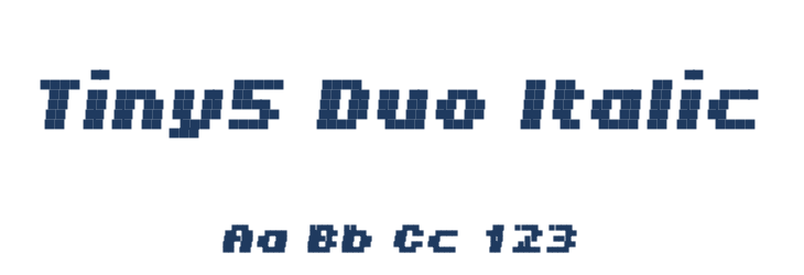 Tiny5 Duo Italic Font Preview