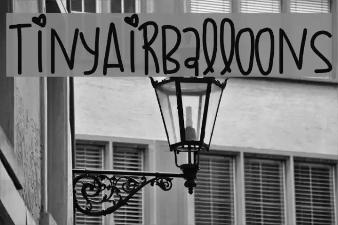 TinyAirBalloons Font examples