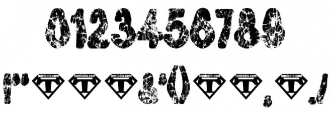 Tioem-Black-Distressed Font OTHER CHARS