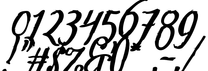 Tipbrush Script 2 Slanted Font OTHER CHARS