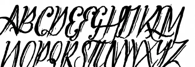 Tipbrush Script 2 Slanted Caratteri MAIUSCOLE