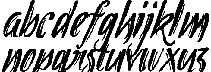 Tipbrush Script 2 Slanted Font LOWERCASE