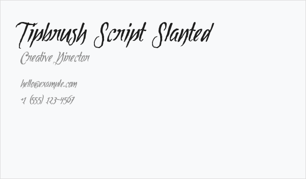 Tipbrush Script Slanted Business Card