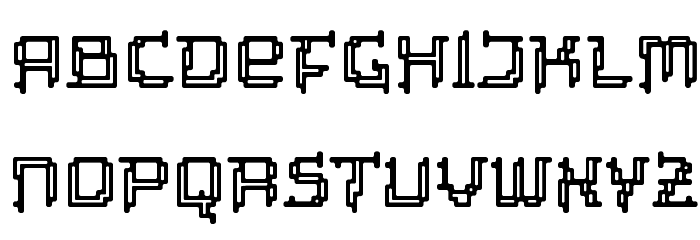 Tipi Electric Inline Font LOWERCASE