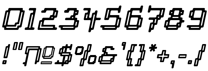 Tipi Slanted Electric Inline Font OTHER CHARS