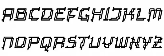 Tipi Slanted Electric Inline Schriftart Groß