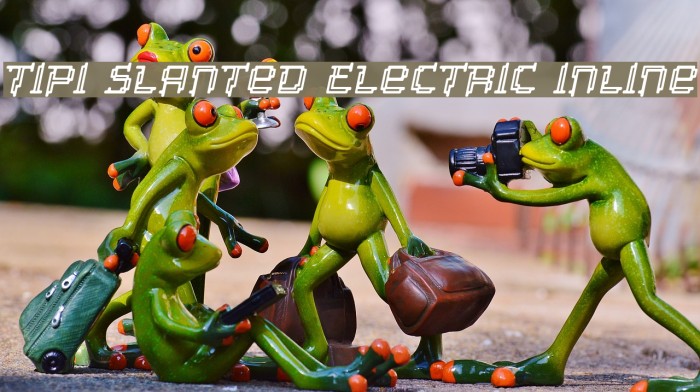 Tipi Slanted Electric Inline Font examples