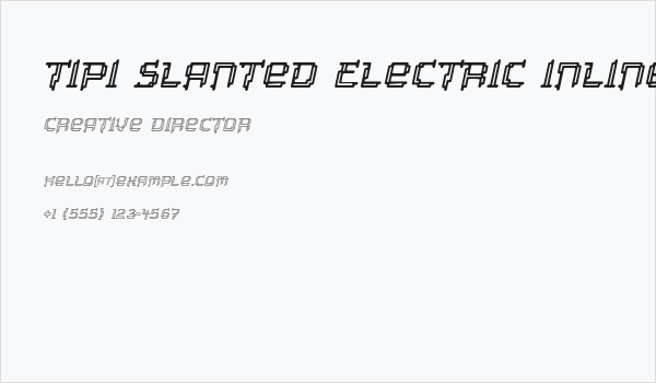 Tipi Slanted Electric Inline Business Card