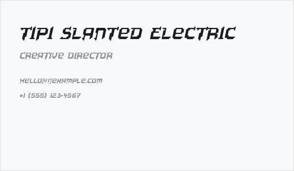 Tipi Slanted Electric Business Card