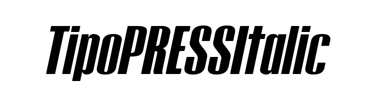 Tipo PRESS Italic Шрифта