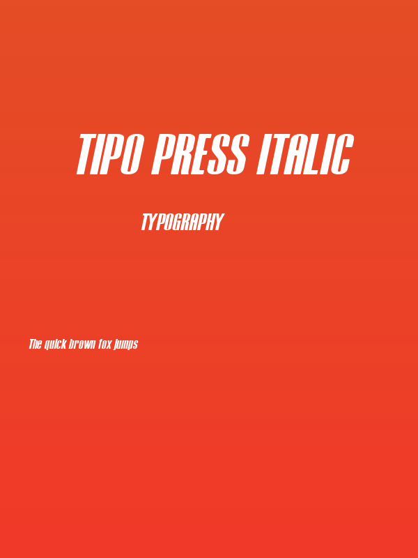 Tipo PRESS Italic Poster