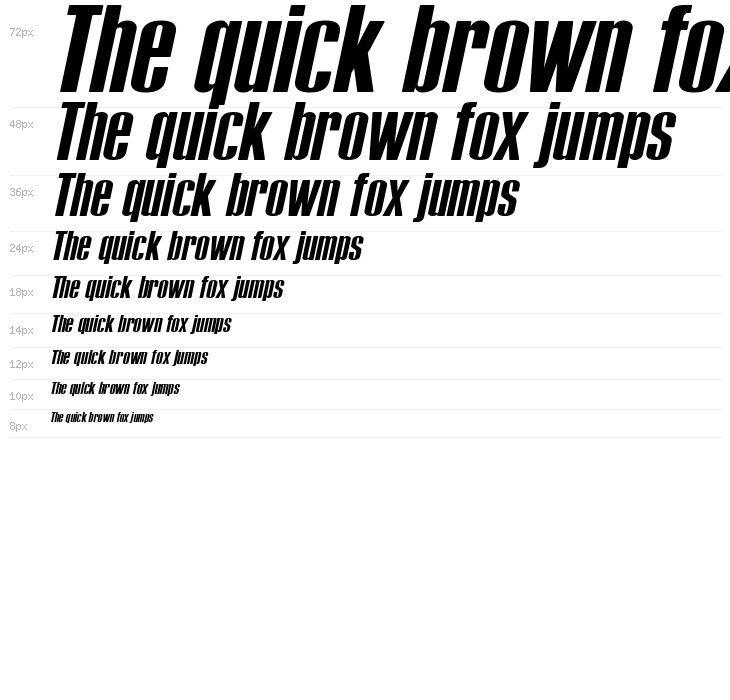 Tipo PRESS Italic Waterfall