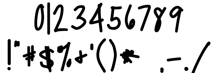 TippyToes Bold フォント その他の文字