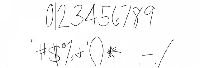 TippyToes Skinny Font OTHER CHARS