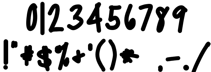 TippyToes X-tra Bold Font OTHER CHARS