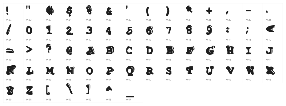 TiptonianRegular Character Map