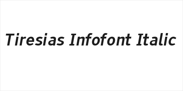 Tiresias Infofont Italic Logo