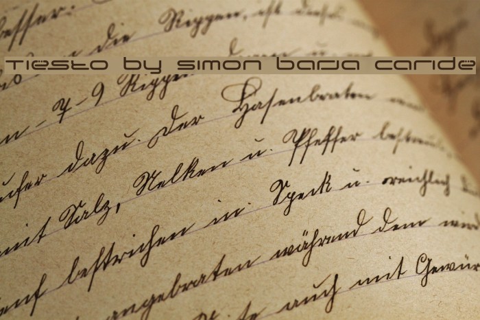 Tiesto by Simon Barja Caride
Font examples