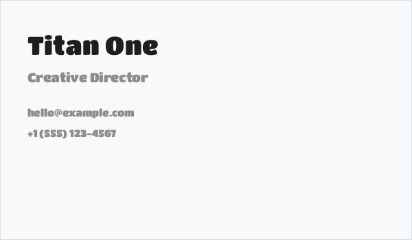 Titan One Business Card