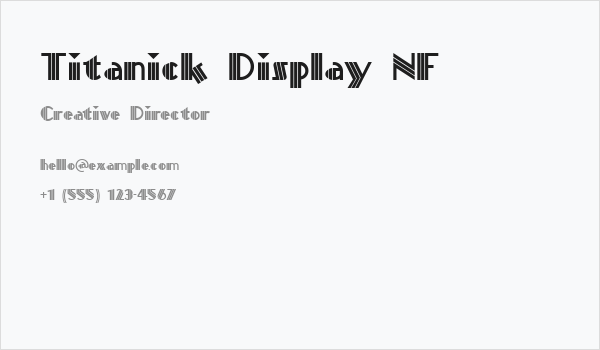 Titanick Display NF Business Card