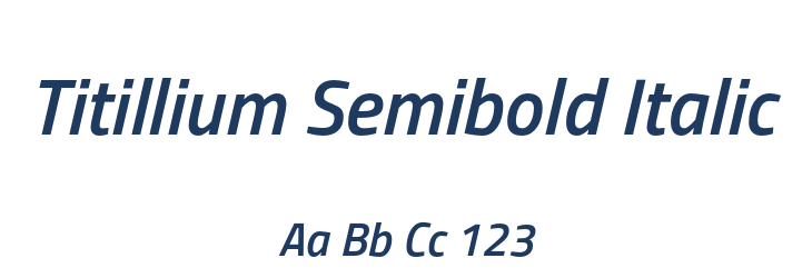 Titillium Semibold Italic Font Preview