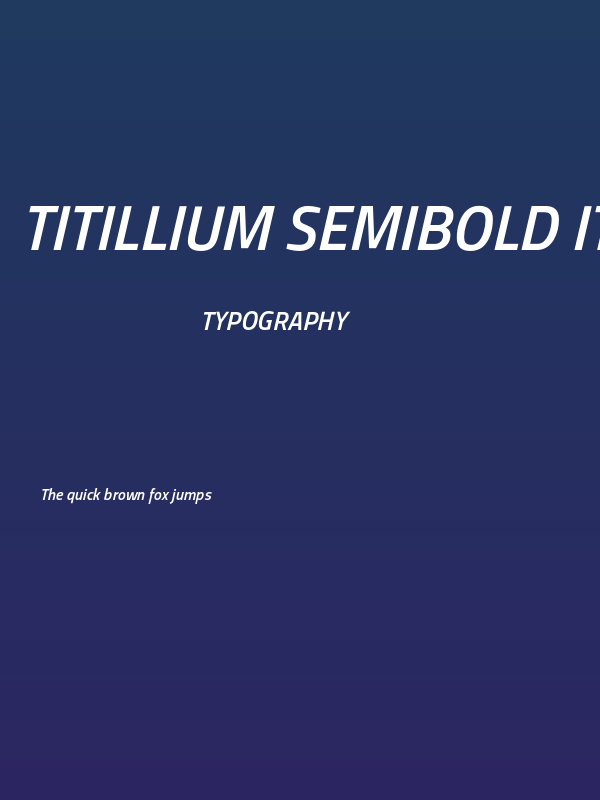 Titillium Semibold Italic Poster