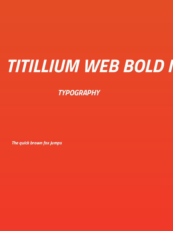 Titillium Web Bold Italic Poster