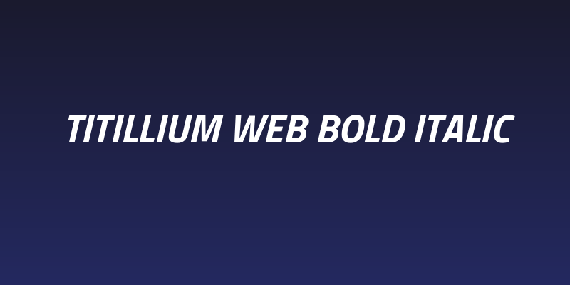 Titillium Web Bold Italic Social Header