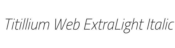 Titillium Web ExtraLight Italic Font